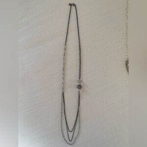 Long Crystal and Rhinestone Fashion Necklace